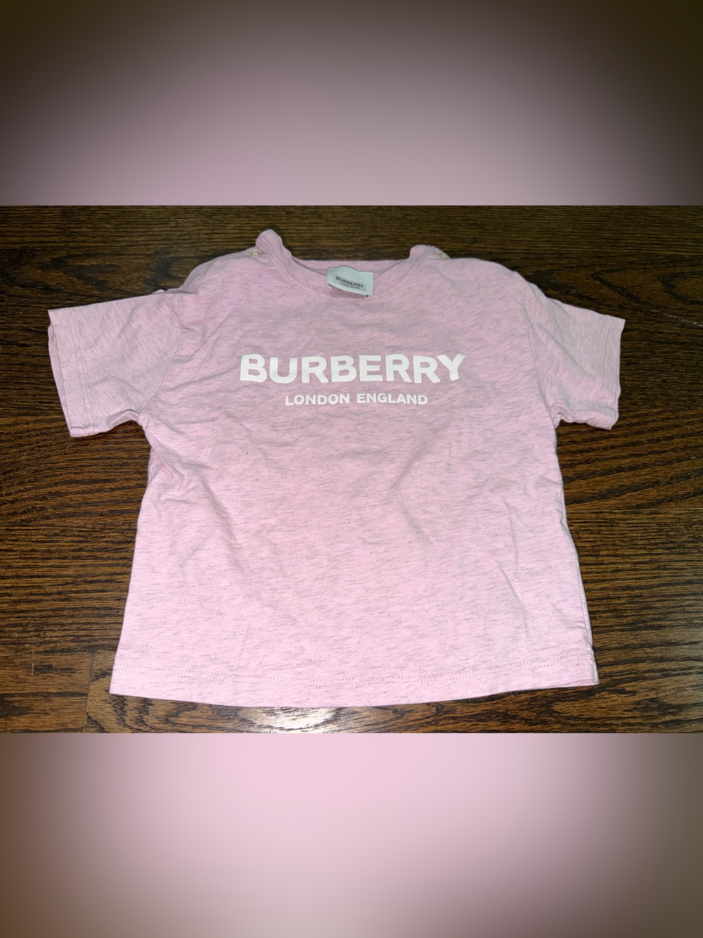 Burberry Light Pink Logo Short Sleeve Tee for Kids